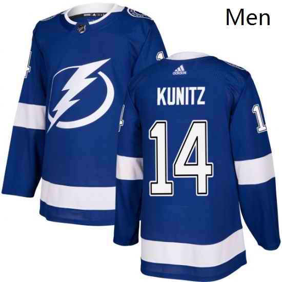 Mens Adidas Tampa Bay Lightning 14 Chris Kunitz Authentic Royal Blue Home NHL Jersey
